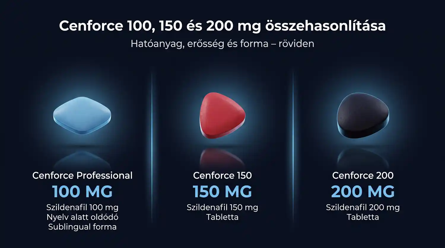 Cenforce Professional 100 mg, Cenforce 150 mg és Cenforce 200 mg összehasonlítása